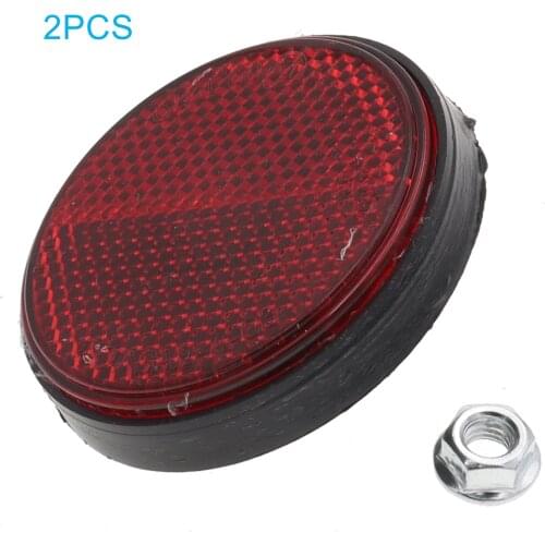 2Pcs Universal Bolt Number Plate Round Reflector Red Color For Motorcycle Atv Scooter Dirt Bike