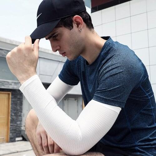 2Pcs Arm Sleeves Sports Safety Running Warmers Sun UV Protection Hand Sleeve Cover Cooling Warmer for Golf Cycling Fishing