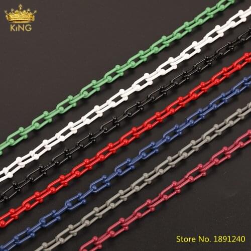 3Meters Mix Color Enamel Chains, U Shape Opened-Link Chains FIndings For Bracelet Necklace Chain Jewelry Making