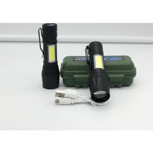 50pcs mini high power flashlight penlight USB linterna work flash light Torch rechargeable Battery Lamp Camping