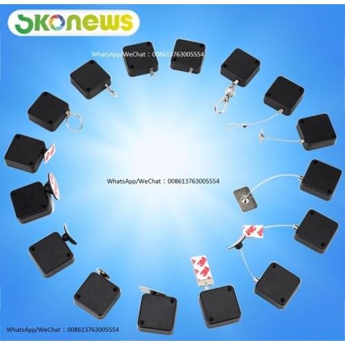50 Pcs Merchandise Security Cable Tethers Recoiler Anti-Theft Retractable Pull Box For Shoes Bag ,Watch , Camera