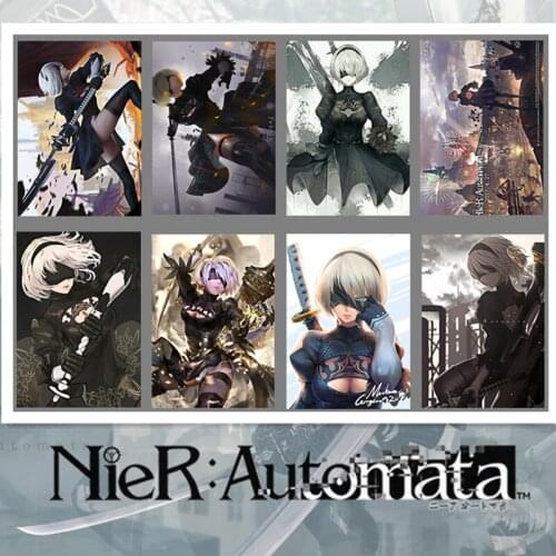 8pcs/set NieR:Automata NieR 2B Toys Posters Sticker Wall Pictures YoRHa No. 2 Type B Size 42 cm x 29 CM
