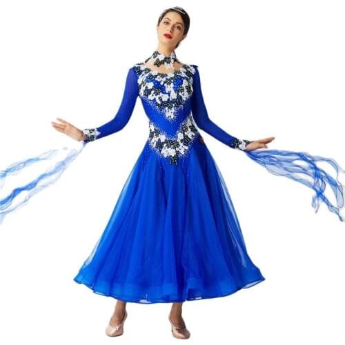 B-2066 Custom New National Standard Modern Big Dress Competition Dance Costume Ballroom Dance Dress For Sale