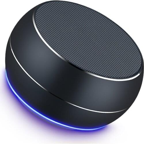 Mini Wireless Metal Bluetooth Speaker LED Light Subwoofer Speakers Support TF FM Mic For Smart Phone computer laptop notebook