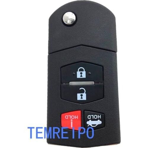 5pcs/lot 4 Buttons Flip Remote Car Key Shell Fit for Mazda 3 5 6 RX-8 CX-7 CX-9 MAZ24R Replacemnent Folding Key Cover