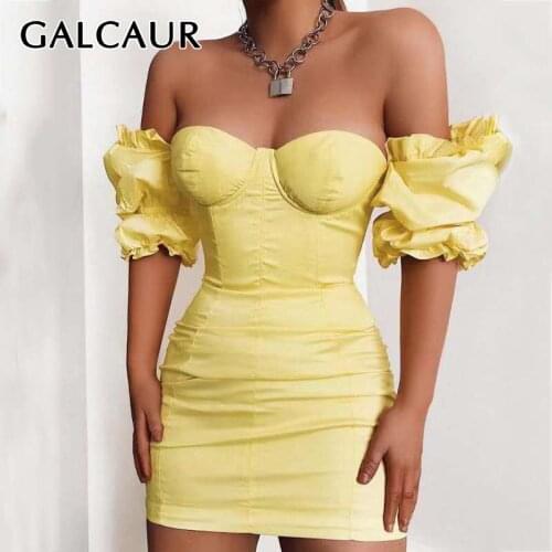 Летние платья с открытыми плечами GALCAUR China At AliExpress