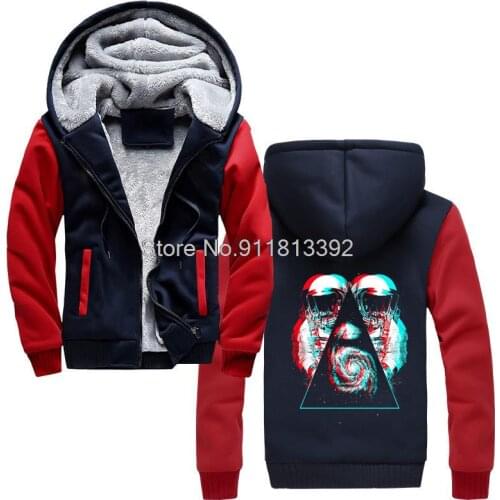 Hot "3D Space" Trippy Galaxy Astronaut Graphic Hoodie Men Winter Thicken Keep Warm Hooded Hoodies Sweatshirt Streetwear