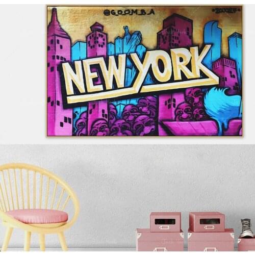 New York City Graffiti Urban Street Art Canvas Painting Posters and Prints Wall Art Pictures Living Room Home Decor