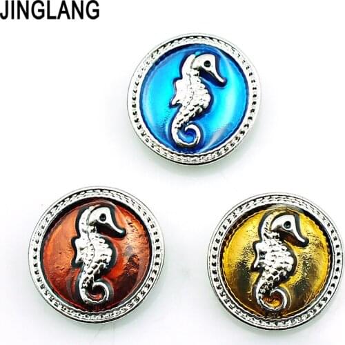 JINGLANG Fashion 3 Color Alloy Geckos 18mm Snap Button Metal Clasp Button Interchangeable Jewelry Accessories Free Shipping