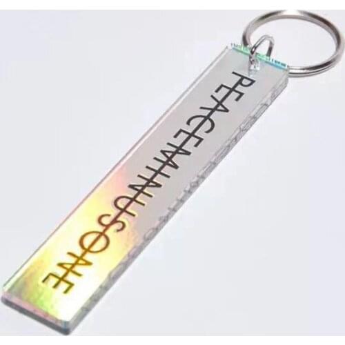 KPOP G-Dragon PEACEMINUSONE Laser Letter Acrylic Keychain Keyring GD Key Chain Cute Phone Strap M95