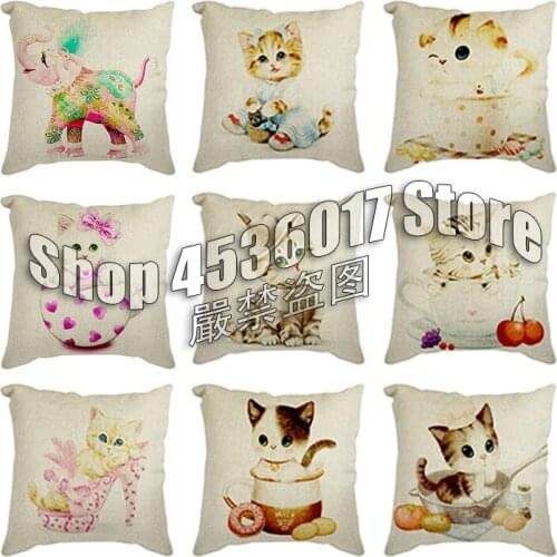 Cartoon animal girl Throw Pillow Case Pattern Cushion Covers for Home Sofa Chair Decorative butterfly fairy Pillowcases Cat &dog