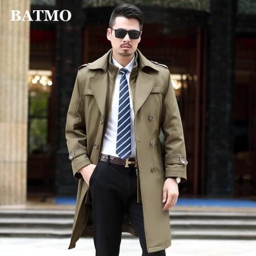 BATMO 2020 new arrival winter&autumn high quality wool thicked trench coat men,mens long wool jackets,plus-size S-XXXL
