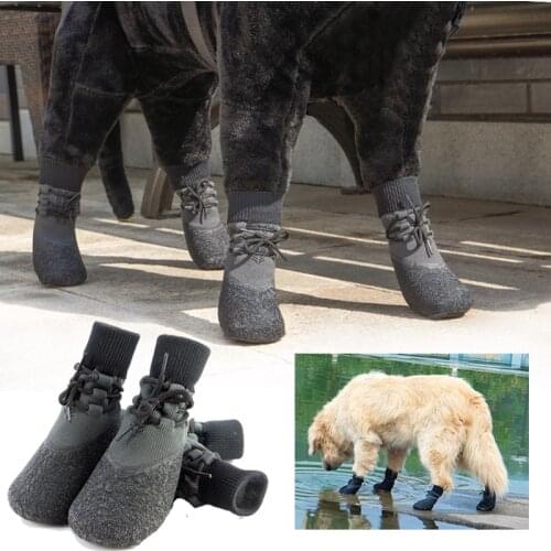 2PCS Pet Coconut Socks Shoes For Dogs Waterproof Winter Warm Boot Dog Shoes Anti-slip Adjustable Shoes For Dogs Pet Accessories