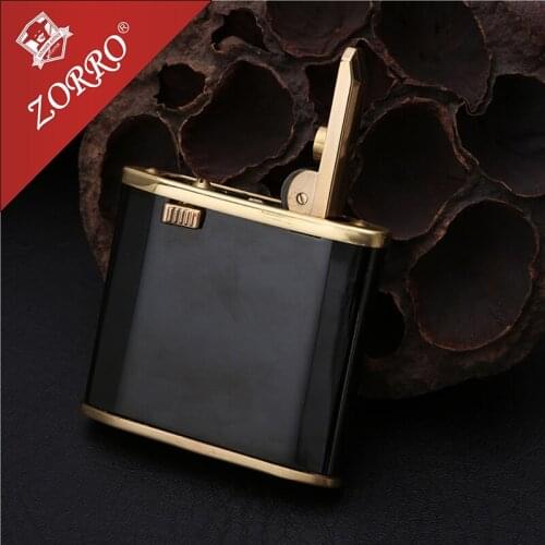 New Zorro Kerosene Lighter Automatic Ignition Retro Pure Copper Sliding Ignition Windproof Lighter Mens Gift