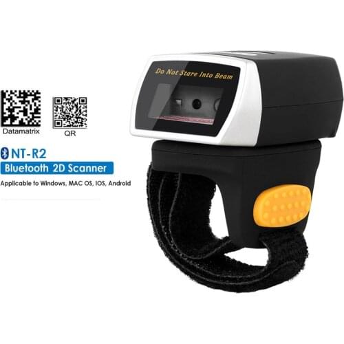 Wearable CCD 1D 2D 2.4GHz Wireless Bluetooth Mini Barcode Scanner Ring QR Code,PDF417,Data Matrix Portable Barcode Reader NETUM