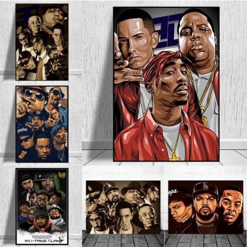 Wu-Tang Clan Poster Hip Hop Legend Canvas Painting East West Coast Rap Star Wall Art Print Home Art Decor for Bedroom Picture