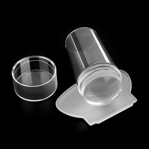 DIY Mini Transparent Jelly Nail Art Stamper Scraper Set DIY Polish Design Print Silicone Stamp Stamping Makeup Nail Templates