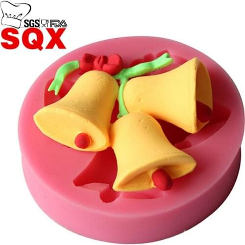 Christmas bells Shape Silicone Fondant Cake Mold Soap Sugarcraft Decorating Christmas Silicone Fondant Mold SQ15284