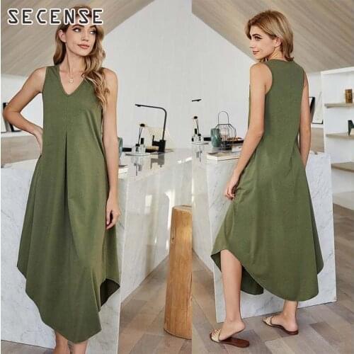 SECENSE Sleeveless Summer Dresses