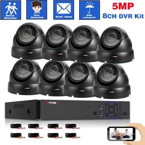 H.265 8Ch DVR CCTV Surveillance Security Camera System 4CH 5MP AHD Kit 4x5MP Outdoor Waterproof Night Vision Cameras HDMI DVR