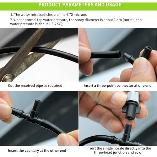 1 Set 20m Water Misting Cooling System Mist Sprinkler Nozzle Outdoor Garden Patio Irrigation Sprayers System