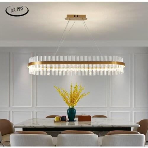 Nordic oval LED bedroom chandelier villa living room lighting hotel special crystal lamp