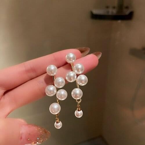 Summer new personality creative pearl pendant earrings luxury fashion casual party banquet female earrings holiday gift jewelry