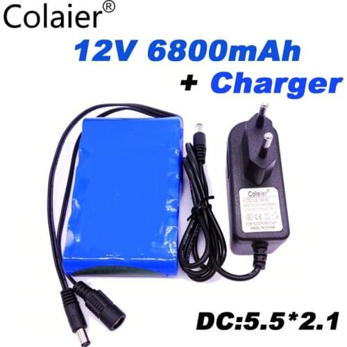 Colaier High Quality DC 12V 6800mAh 18650 Li-ion Rechargeable Battery Pack Charging Power Bank For GPS Car Camera