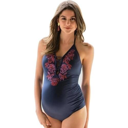 Female Bathing Suit Ma'am Sexy Bodysuit Pregnancy Solid Printing Beachwear One Piece Swimwear For Pregnant Womens Swimsuits Hot