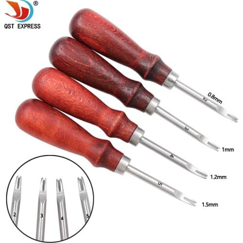 1mm 1.2mm 1.5mm 2mm Leather Edge Beveling Knife Peeling Miter Knife Hand Craft Tool and Wooden Handle DIY Tool
