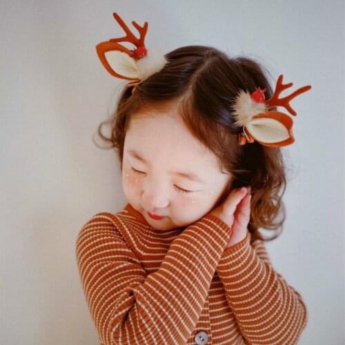 1 Pair Cartoon Deer Ear Baby Girls Hair Clip Lovely Hairpin Baby Cute Headwear Barrettes Hairclips Hair Accessories
