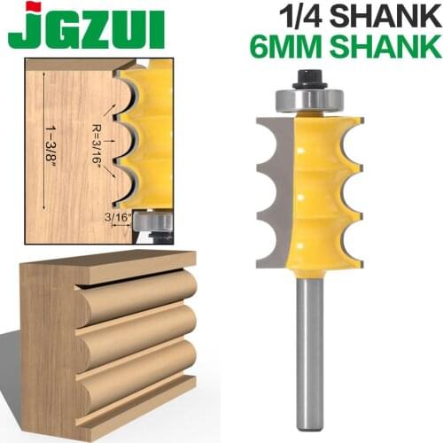 1pc 1/4"shank 6mm shank High Quality Triple Bead Column Molding Router Bit Tenon Cutter Woodworking Milling Cutters