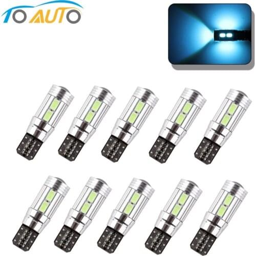 10 PCS T10 W5W Led Bulb 10SMD CANBUS OBC Error Free LED Lamp 501 dash Car LED bulbs interior Auto Lights parking 12V Ice Blue