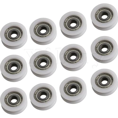 12 x U Type Guide Doors Pulley Wheel Steel Rail Ball Bearing Rollers