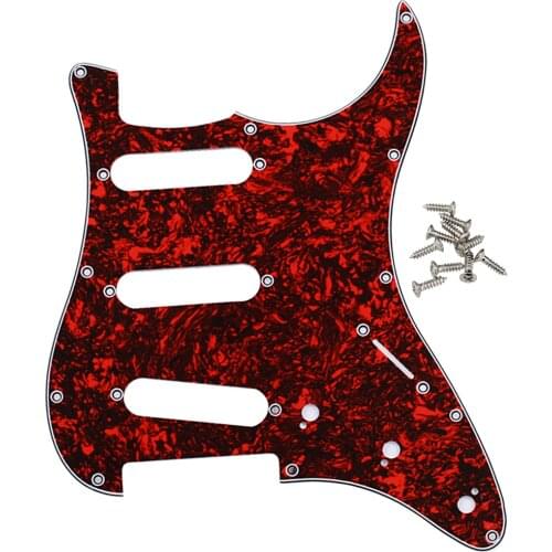 3 Ply SSS Pickguard Plate with Pickguard Mounting Screws for Fender ST SQ Guitar