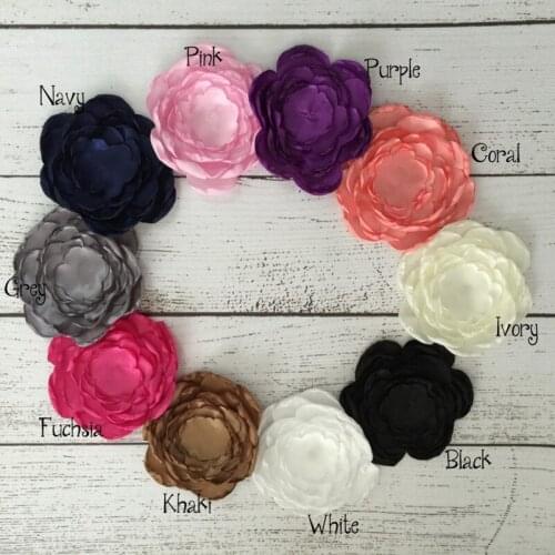 120pcs/lot 7.5cm DIY Handmade Satin Flower Layered Flower Customize Flower Kids Girl Hair Accessory Fabric Flowers For Headbands