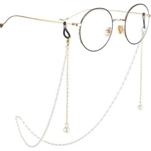Alloy Chain Rice Pearl Pendant Glasses Chain Ladies Temperament Glasses Mask Accessories