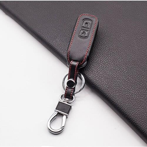 2 Buttons 100% Leather Motor Key Fob Case For Honda N BOX / N WGN / N ONE 2012-2017 Smart Keyless Remote Fobs