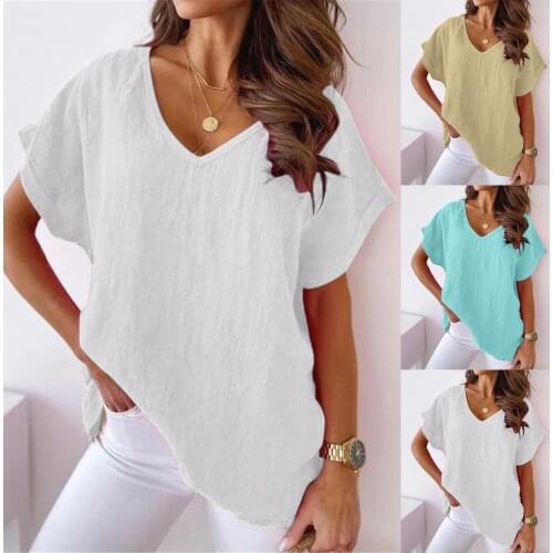 Cooeverly Linen Blouses