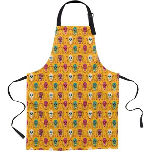 Mexican Skull Aprons for Women Men Kid Cooking Baking Apron Kitchen Utility Equipment Accessories