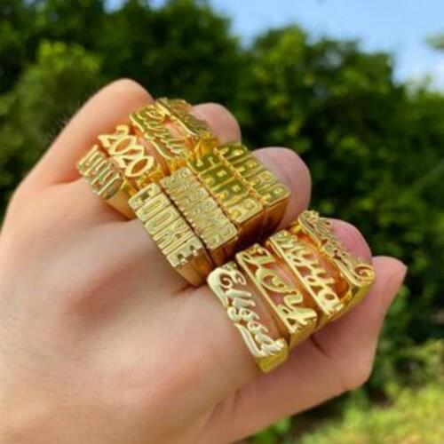 Customized Name Ring Hip-hop Rock Exaggerated High Quality Stainless Steel Unisex Accessories Personalized Jewelry ChristmasGift