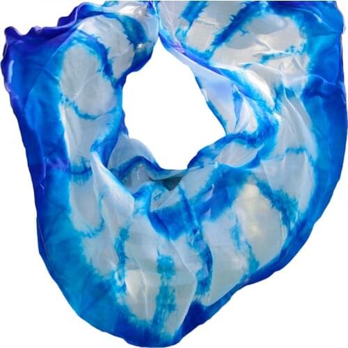 Customized Silk Veils Handmade Dyed Chinese 100% Real Silk Veil Shawls Scarf Costumes Accessories Belly Dance Veils Props