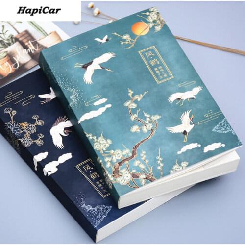 Chinese Style Crane Sketchbook Diary for Drawing Painting Graffiti Clear Paper Sketch Book Notepad Notebook School Supplies