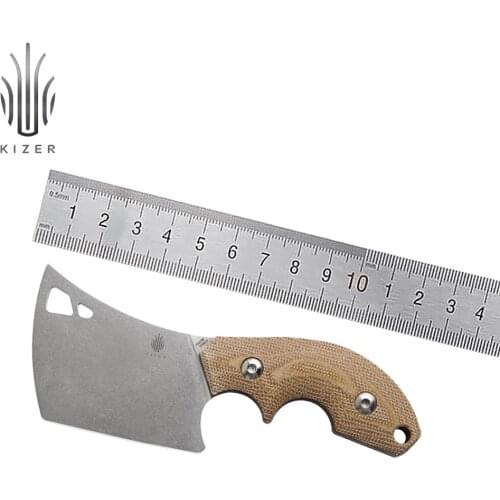 Kizer 2020 new Butcher 1039C2 fixed blade knife Micarta handle portable mini kitchen knife with sheath hand tools