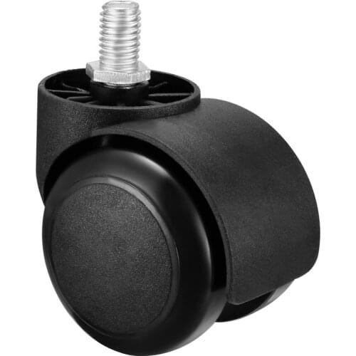 Uxcell Office Chair Casters Wheels 2 Inch PU Twin Wheel M10x14mm Threaded Stem Swivel Caster White Black 3 Pcs