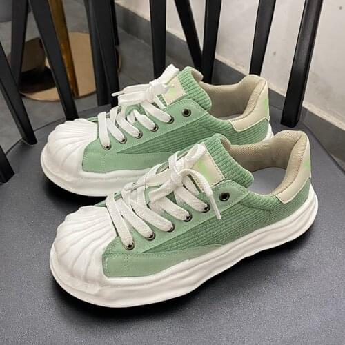 Spring Designer Women Breathable Purple Sneakers Patchwork Shell Shoes Thick Heel Sneakers Casual Running Platform Leather Shoes