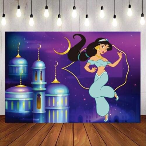 Cartoon Lslamic Purple Princess Photography Background Backdrop Children Kids Birthday Party Decoration Wallpaper Photo Studio