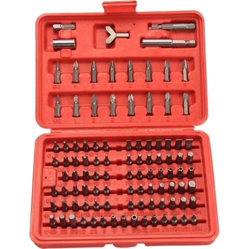 100pcs Chrome Security Bit Tool Set Torx Hex Drill Star Spanner Screw Driver Tri-wing Torx Spanner Hex Screwdriver With Case