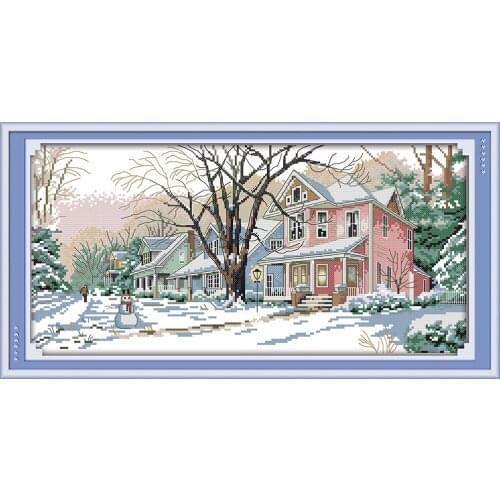 Winter Street Crafts Sewing Counted Cross Stitch Kits Accurate Printed Embroidery DIY Handmade Needlework Wall Home Decor