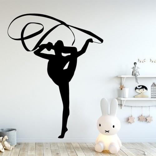Sports Gymnastics Wall Stickers Vinyl Decals For Girl Room Decor Gymnastic Sticker For Wall Gym Decal Wallpaper vinilo gimnasia